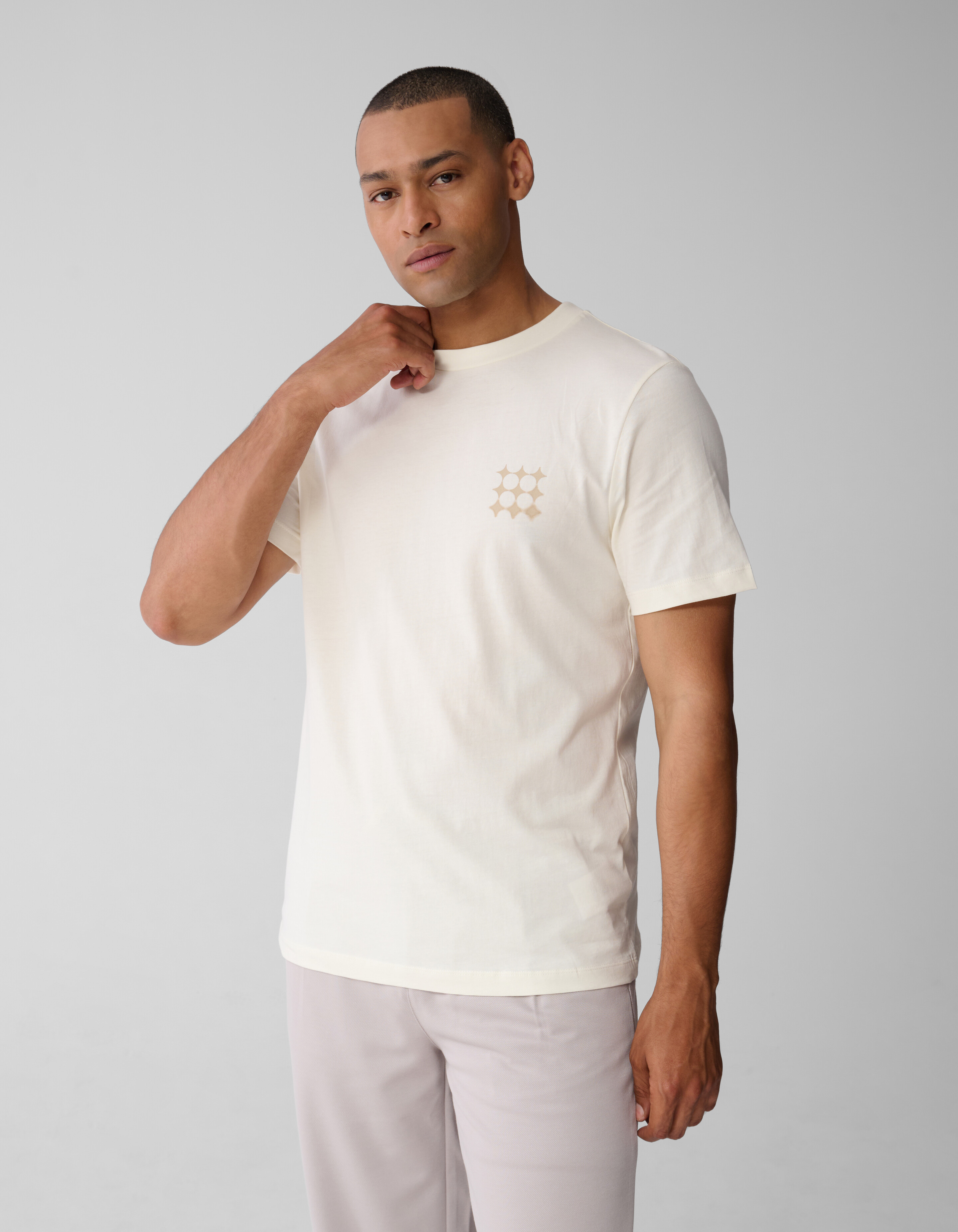 Multi Sparkle Logo T-shirt Gebroken Wit SHOEBY MEN