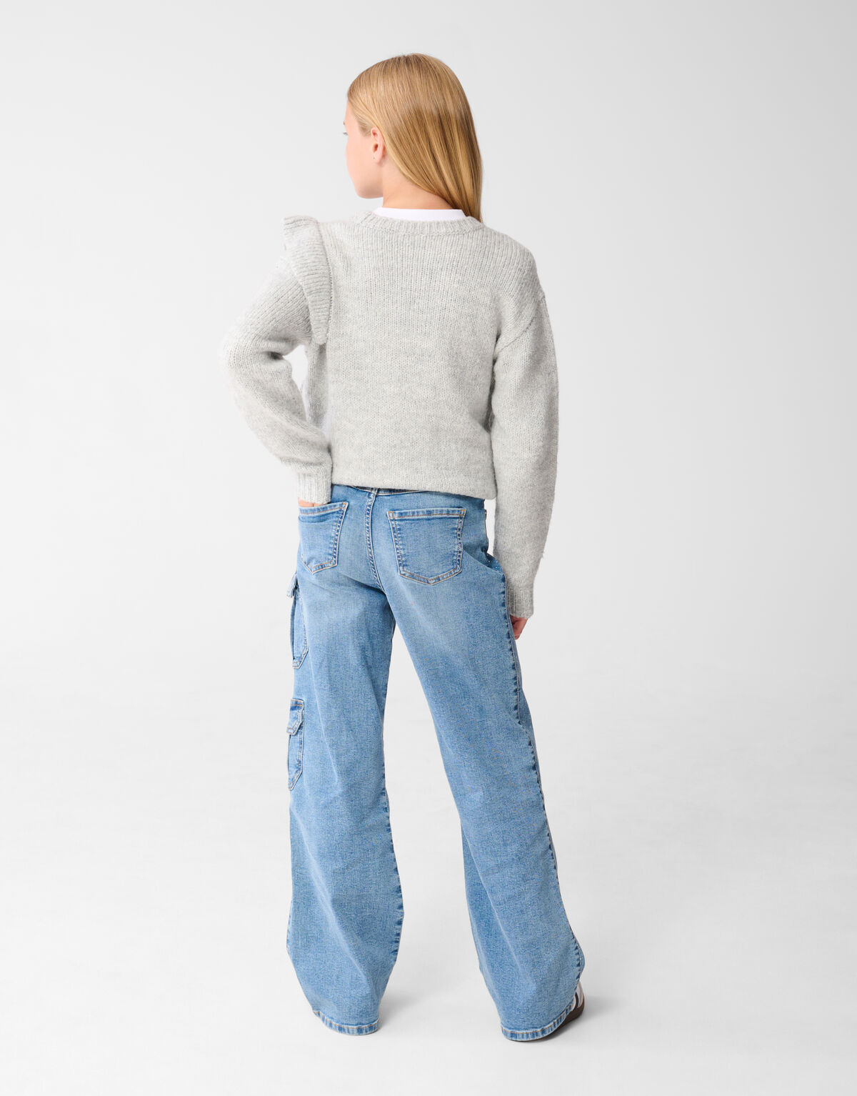Pocket Strass Straight Fit Jeans Blauw SHOEBY GIRLS