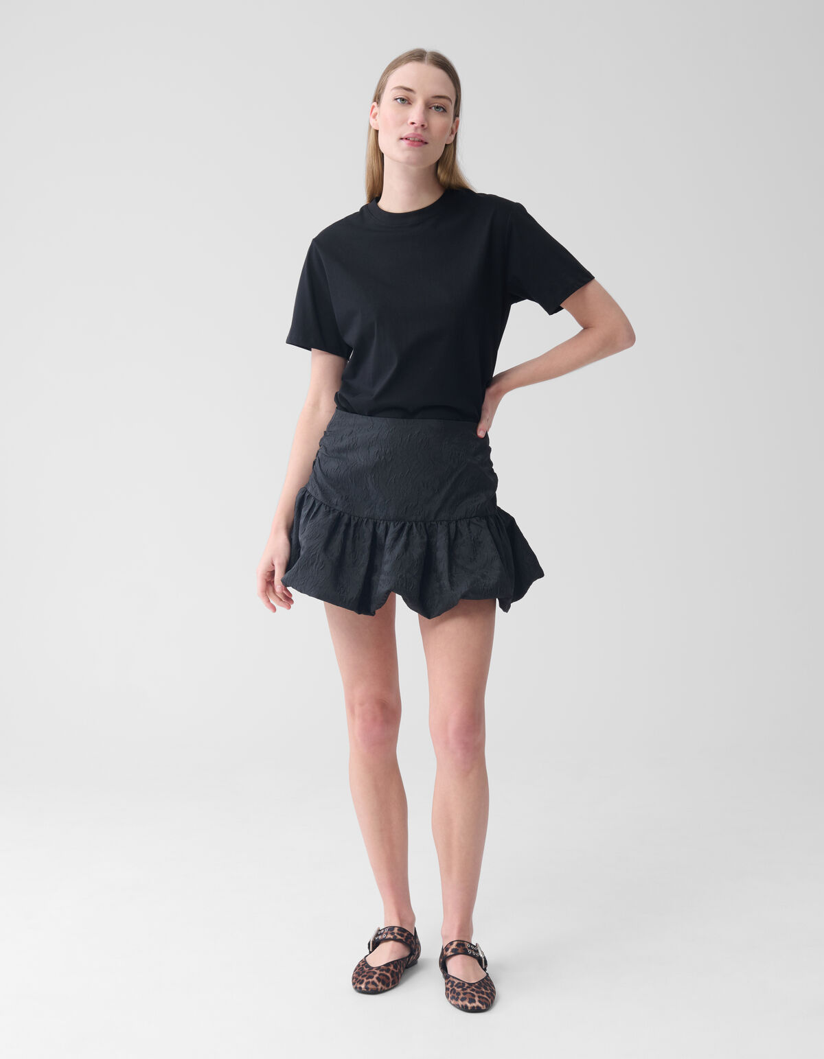 Jacquard Mini Rok Zwart SHOEBY WOMEN