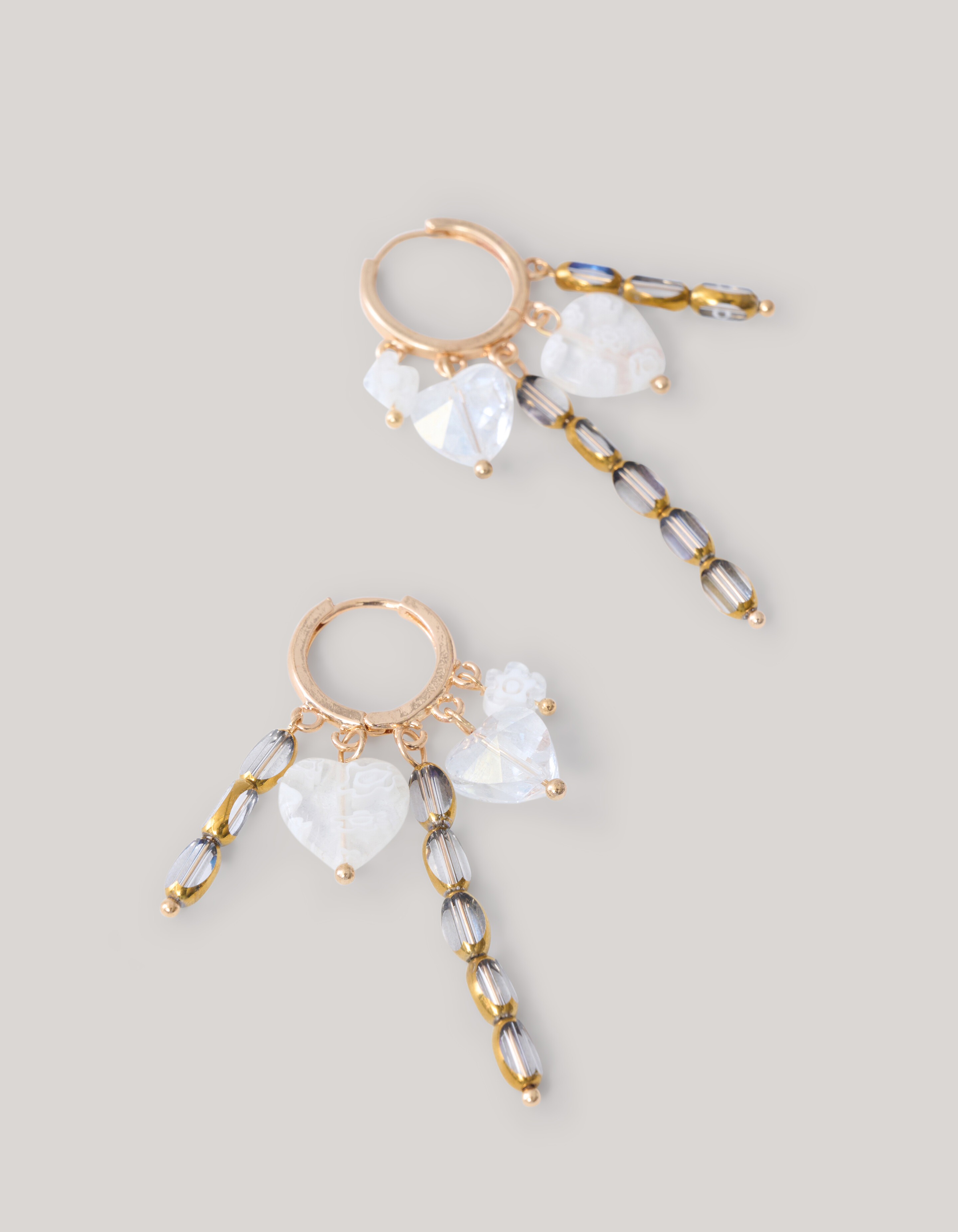 Charm Hoop Oorbellen Wit SHOEBY ACCESSOIRES