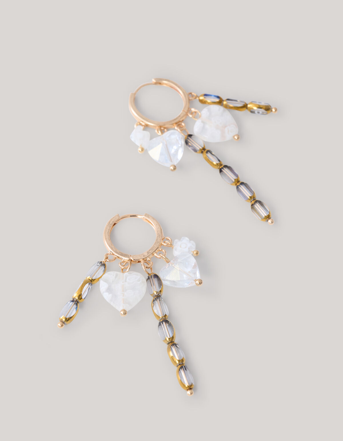 Charm Hoop Oorbellen Wit SHOEBY ACCESSOIRES