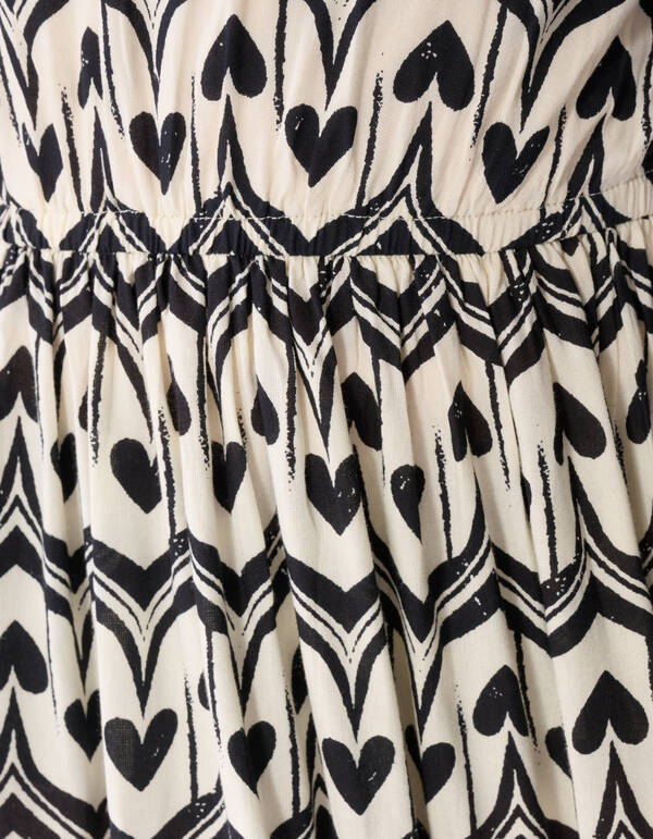 Heart Print Mini Jurk Zwart SHOEBY GIRLS