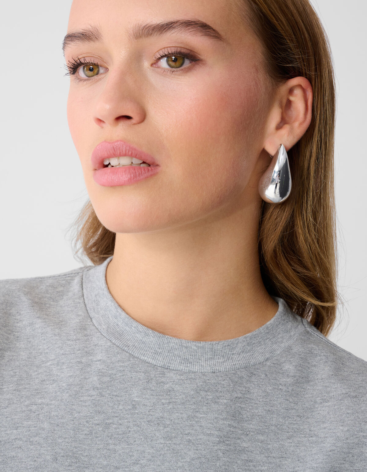 Cropped Boxy Fit T-shirt Lichtgrijs SHOEBY WOMEN