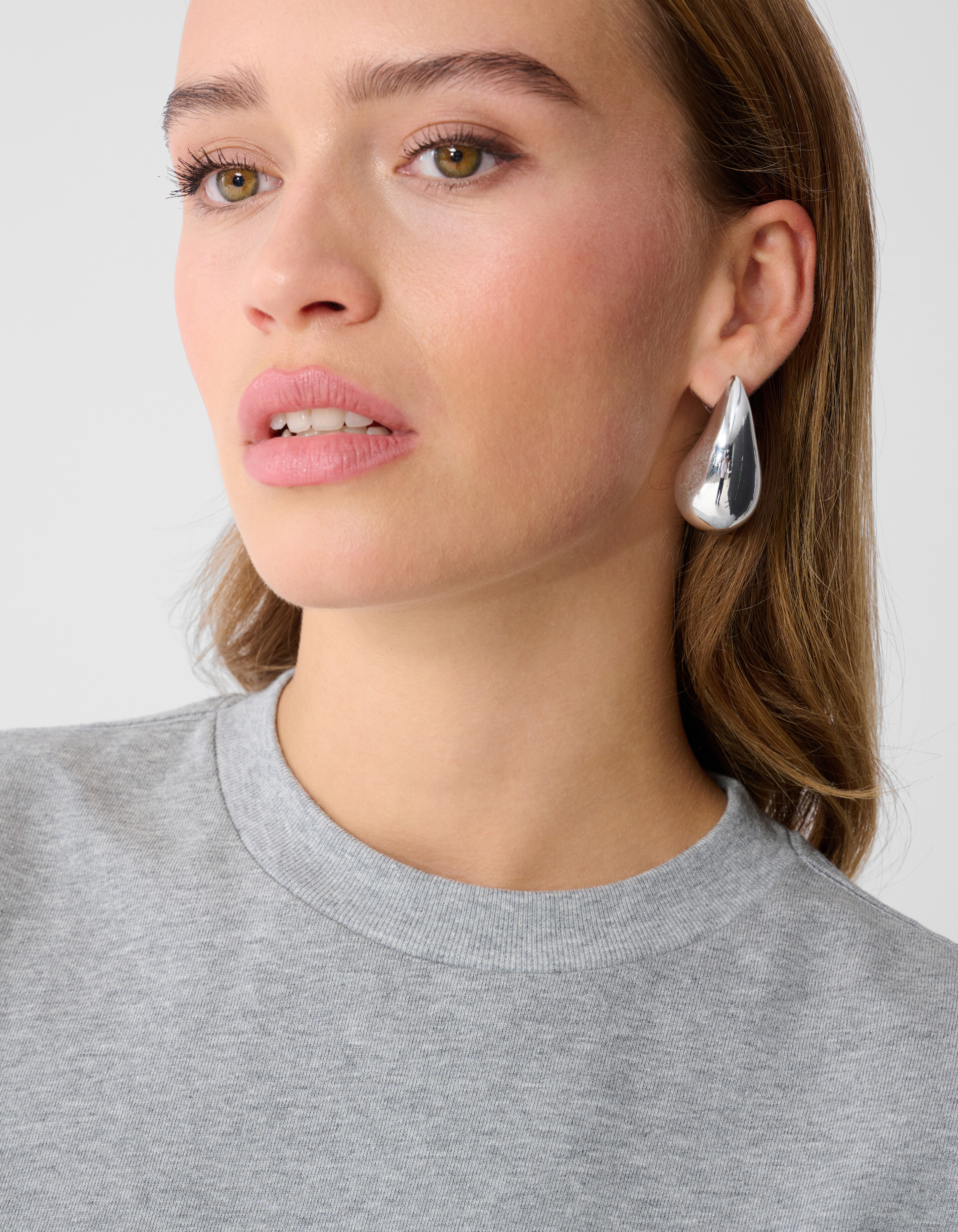 Cropped Boxy Fit T-shirt Lichtgrijs SHOEBY WOMEN