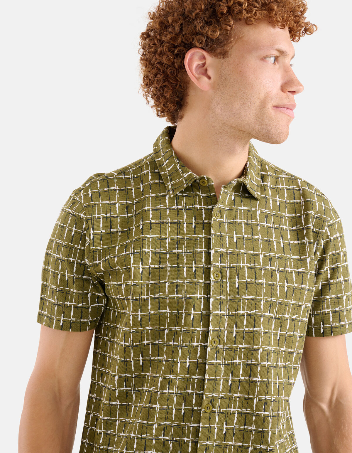 Printed Overhemd Donkergroen SHOEBY MEN