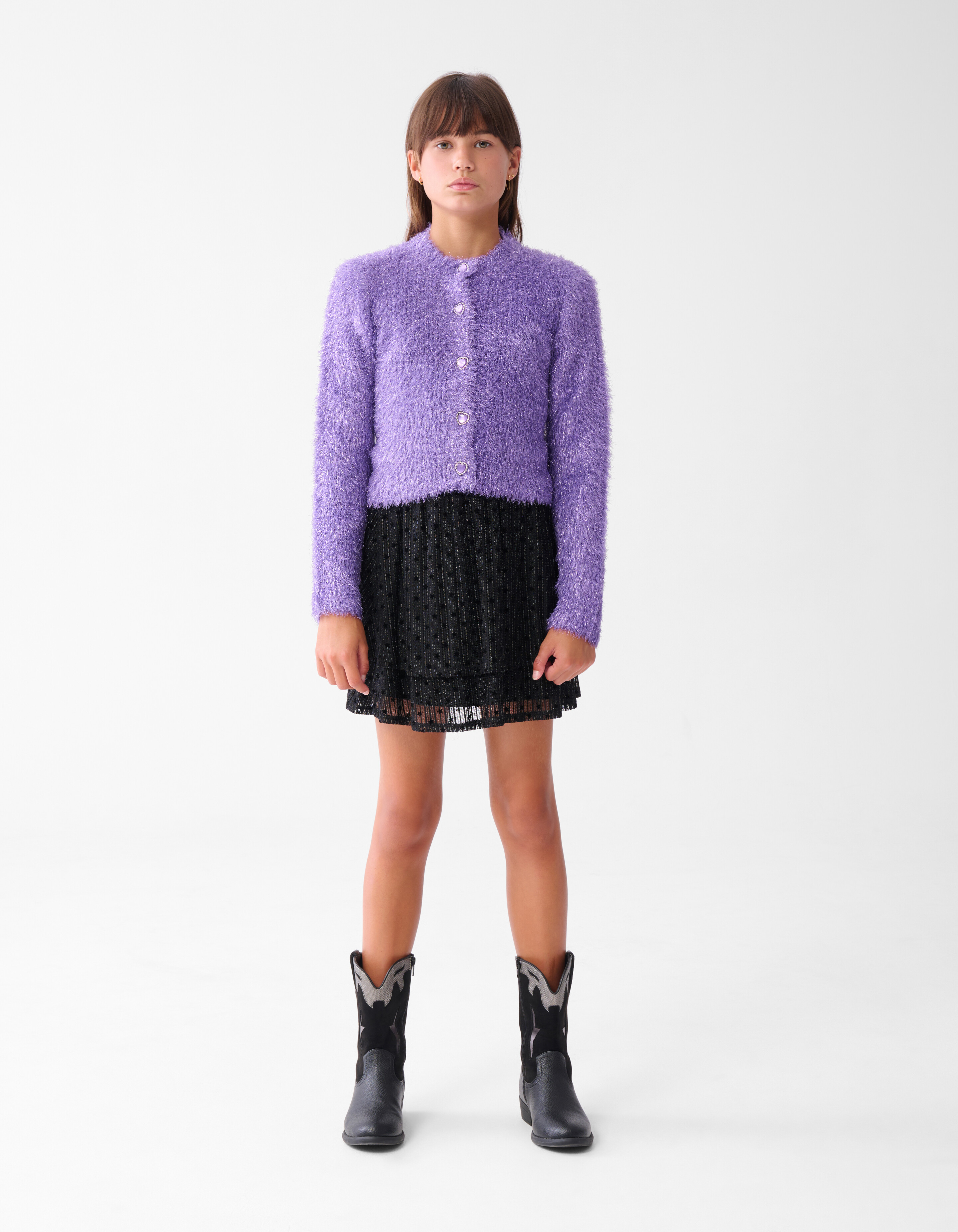 Fluffy Glitter Vest Paars SHOEBY GIRLS