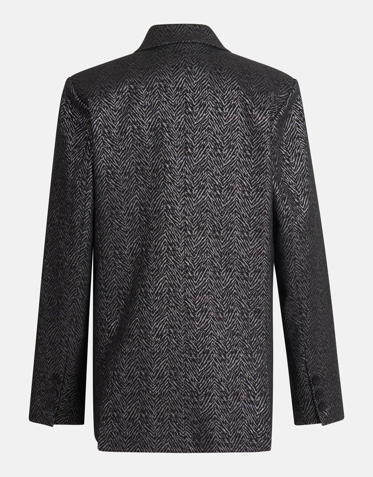Oversized Zebraprint Blazer Zwart SHOEBY WOMEN