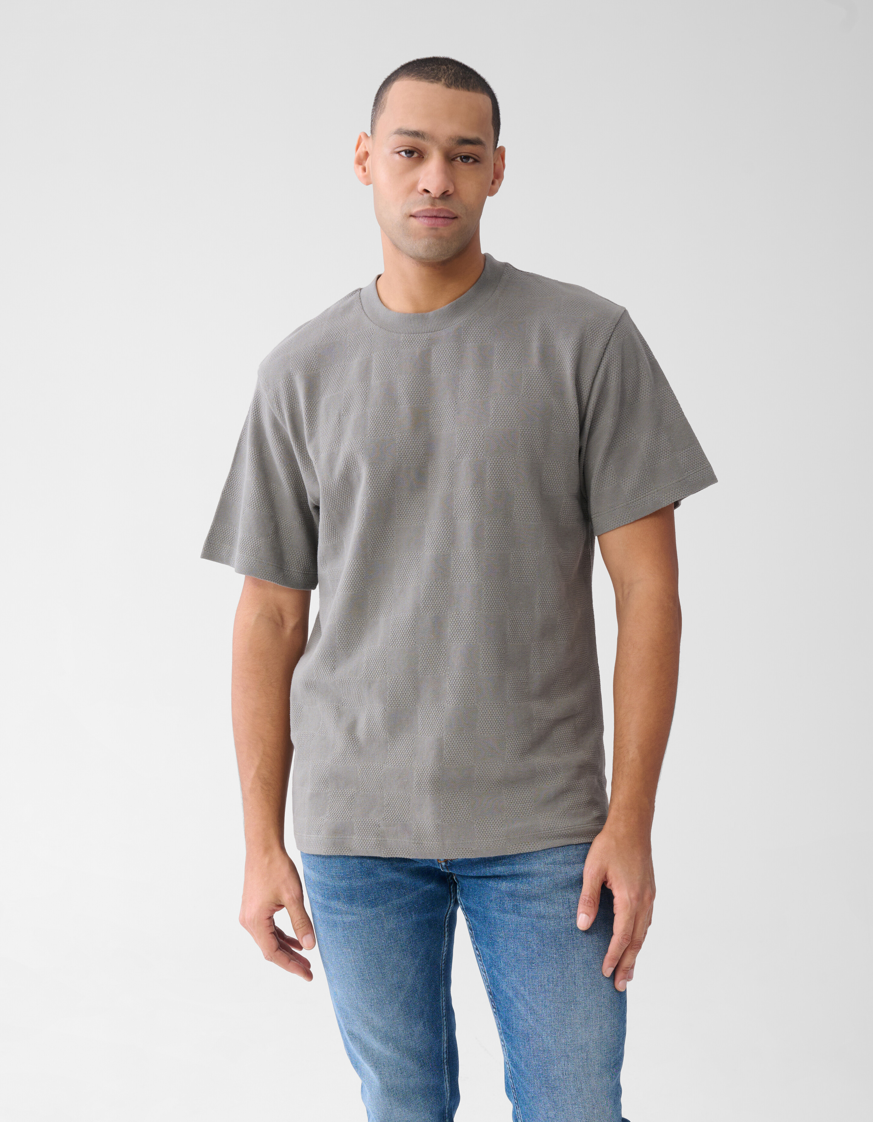 Patchwork T-shirt Donkergroen SHOEBY MEN