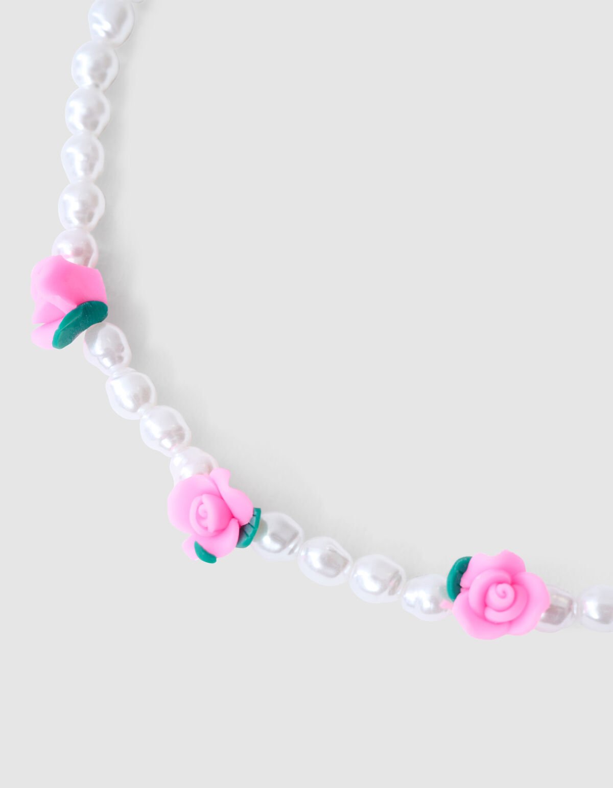 Beaded Parel Roos Ketting Roze SHOEBY ACCESSOIRES