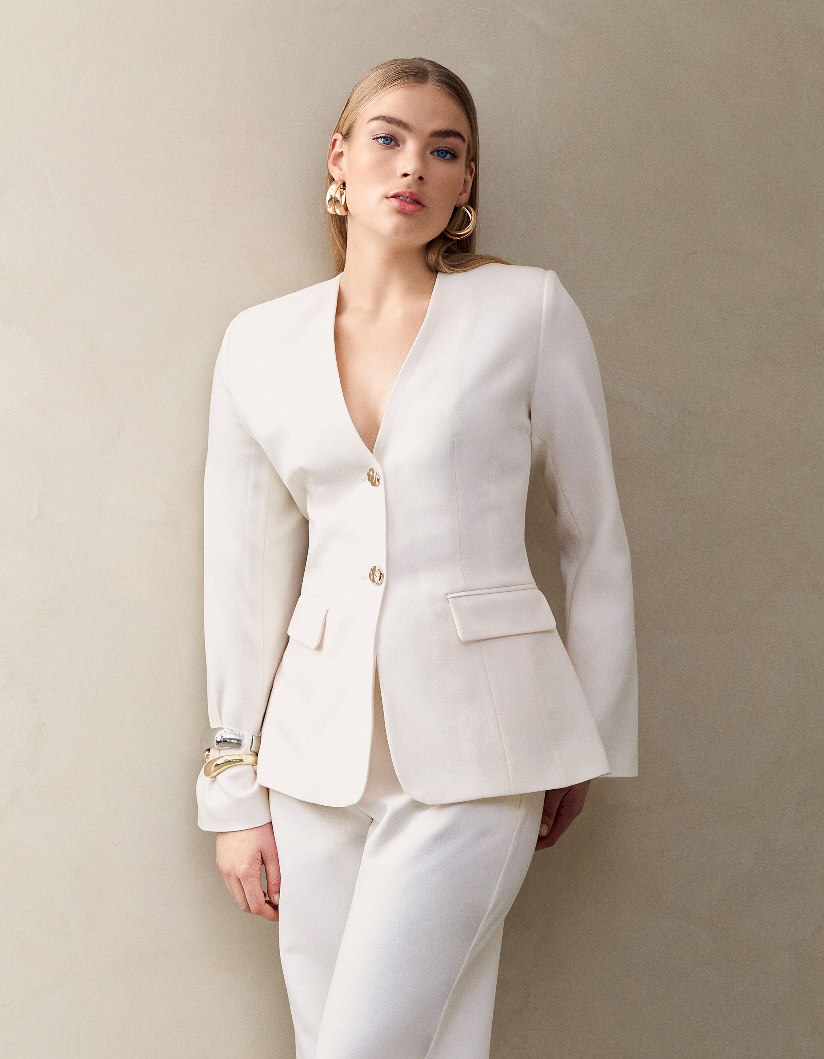Zandloper Blazer Gebroken Wit By Fred SHOEBY WOMEN