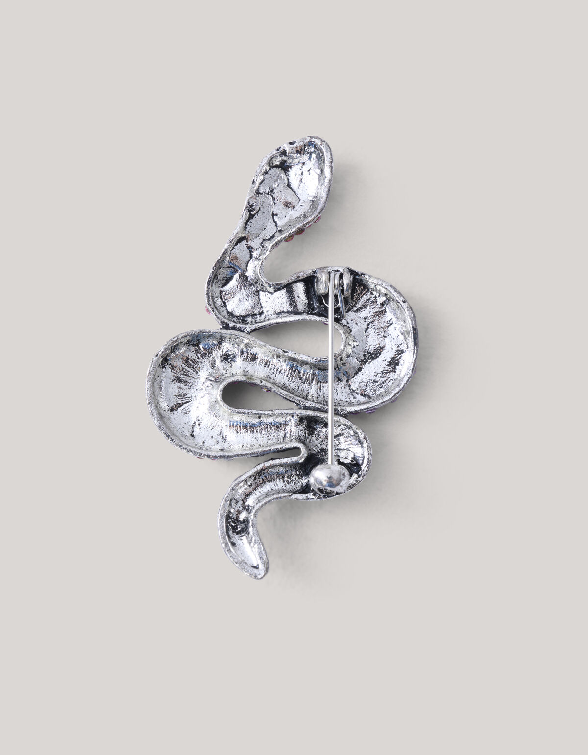 Strass Slangen Broche Zilver SHOEBY ACCESSOIRES
