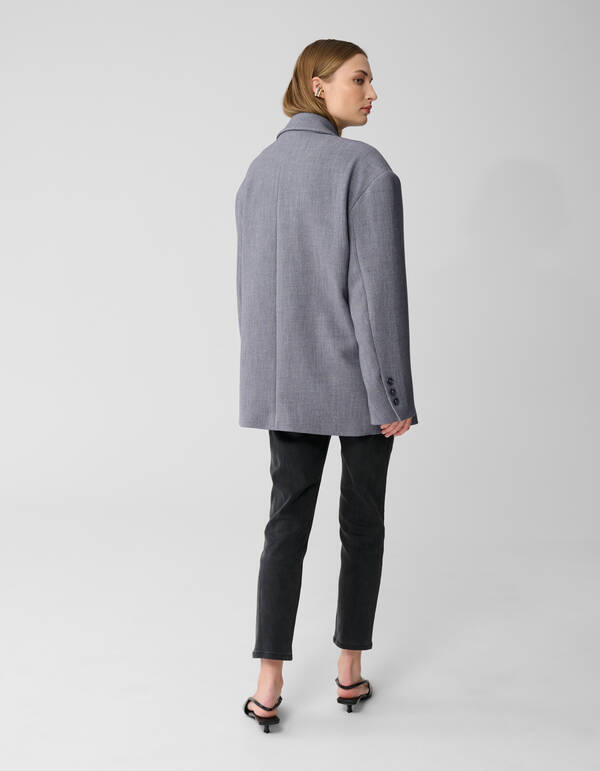 Oversized Shoulder Blazer Grijs By Lonneke SHOEBY WOMEN