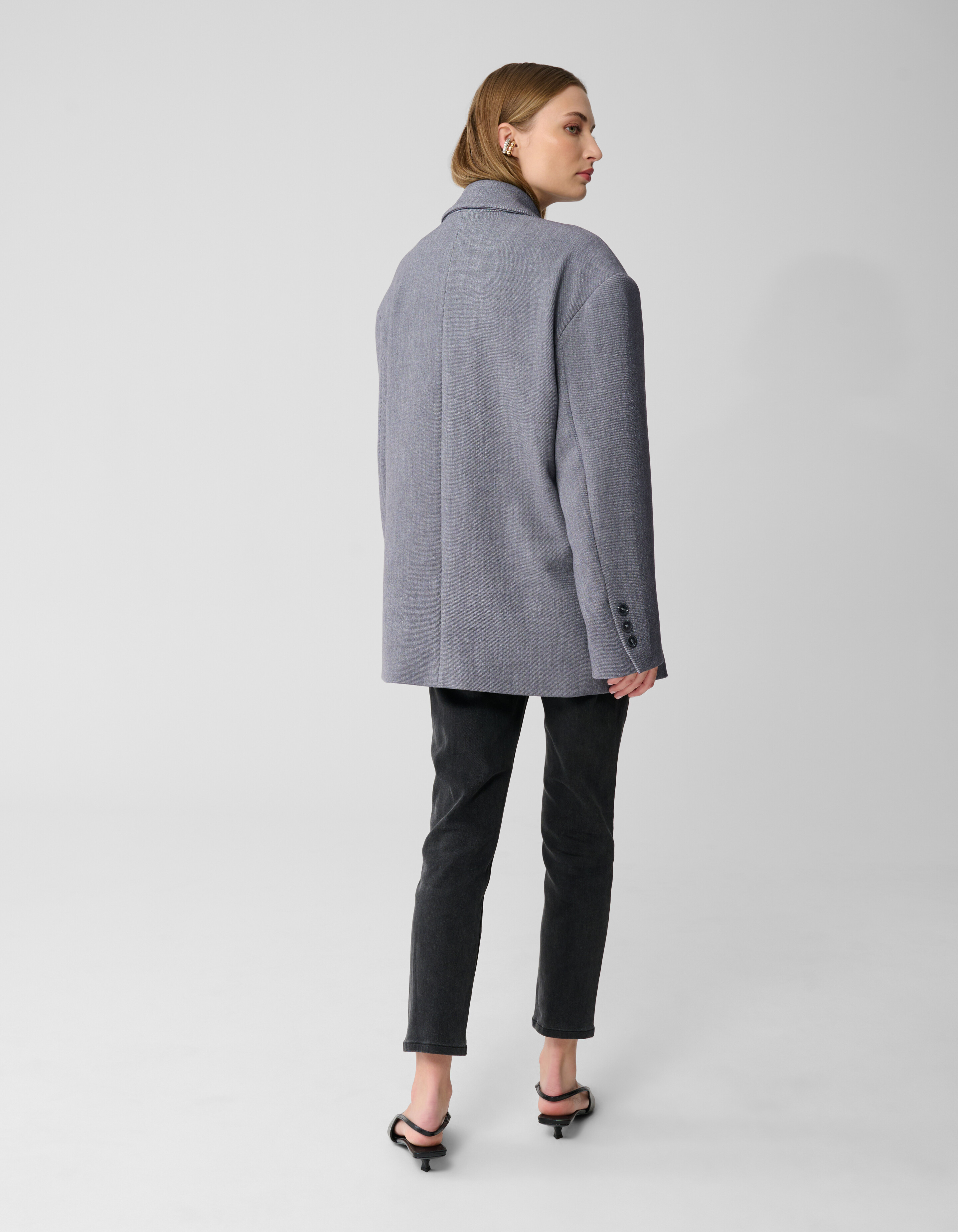 Oversized Shoulder Blazer Grijs By Lonneke SHOEBY WOMEN