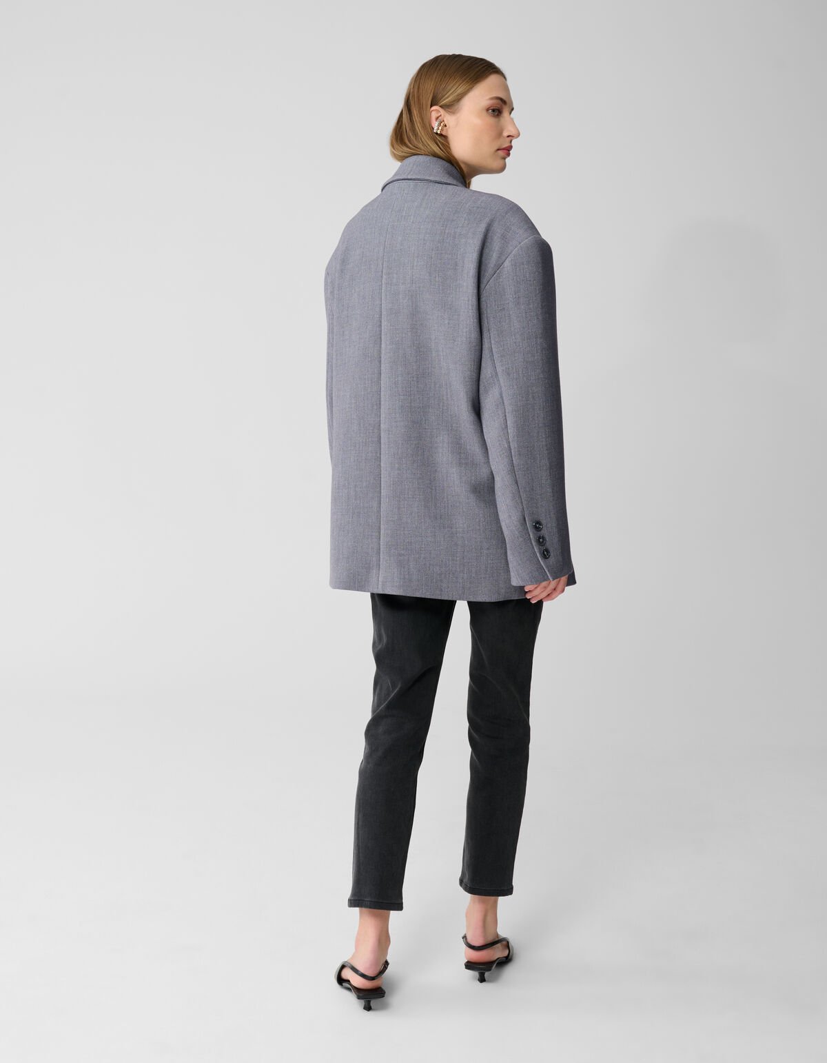 Oversized Shoulder Blazer Grijs By Lonneke SHOEBY WOMEN