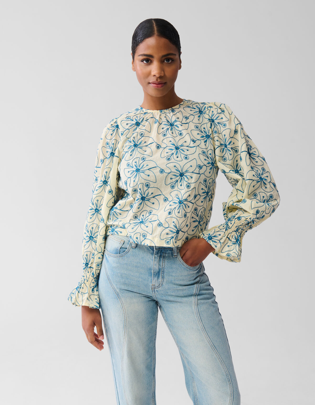 Broderie Blouse Geel SHOEBY WOMEN