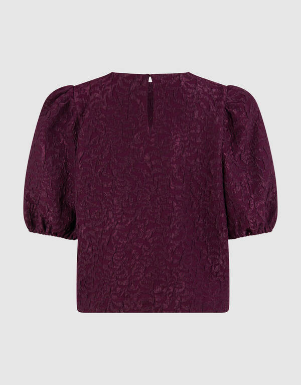 Jacquard Structuur Top Donkerrood SHOEBY WOMEN