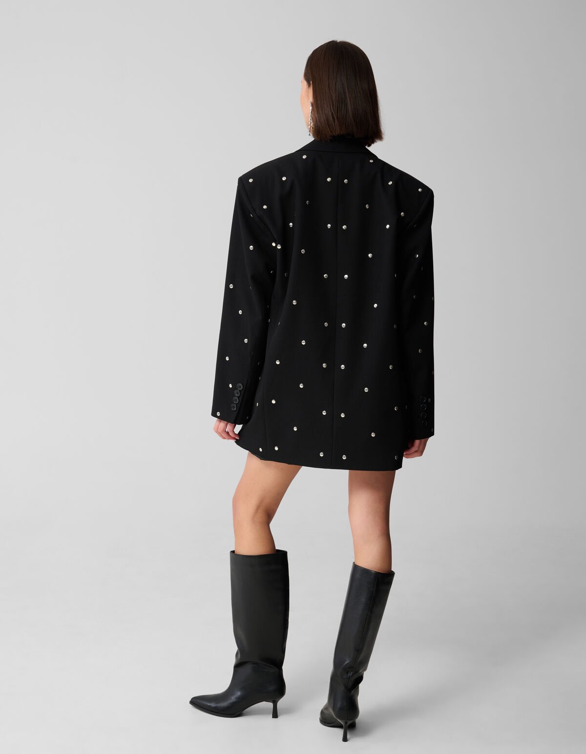 Oversized Studs Blazer Zwart SHOEBY WOMEN