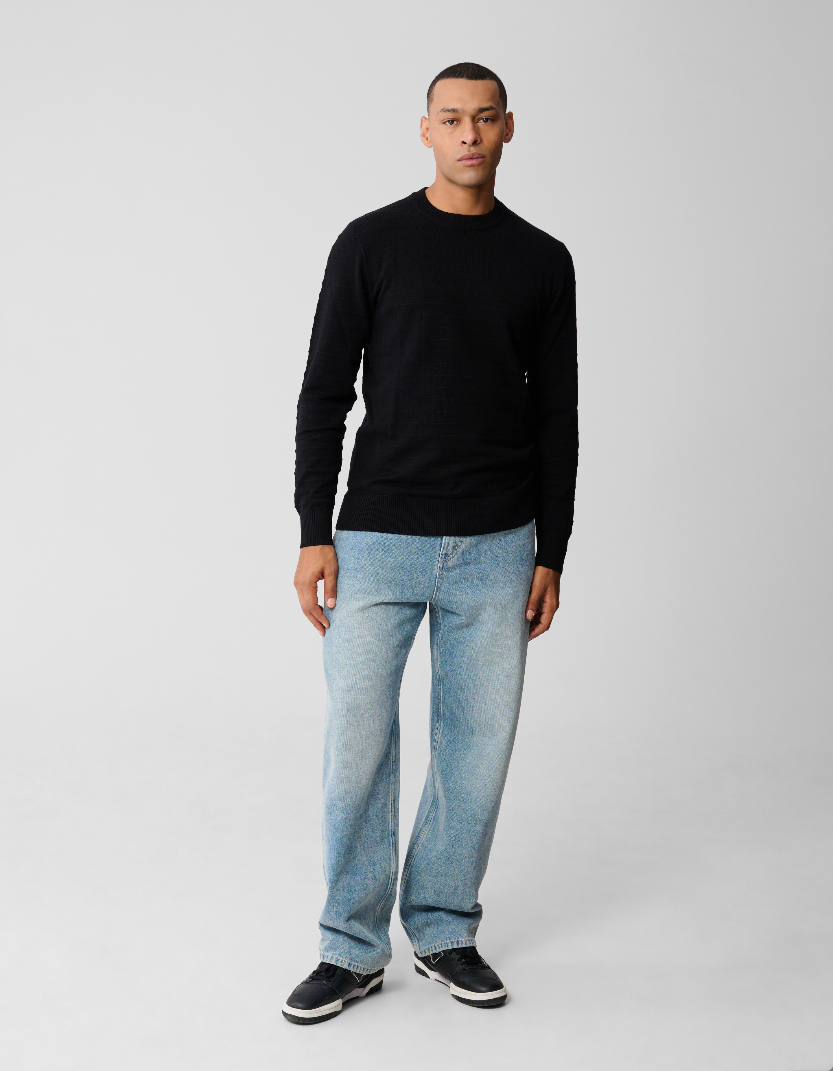 Structuur Trui Zwart SHOEBY MEN