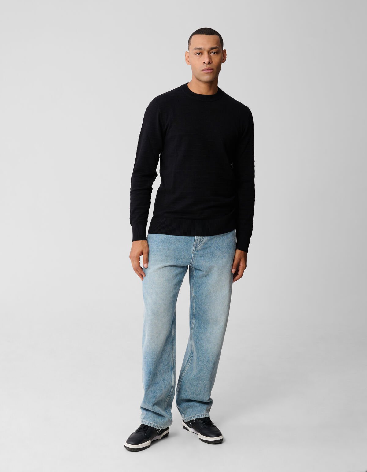 Structuur Trui Zwart SHOEBY MEN