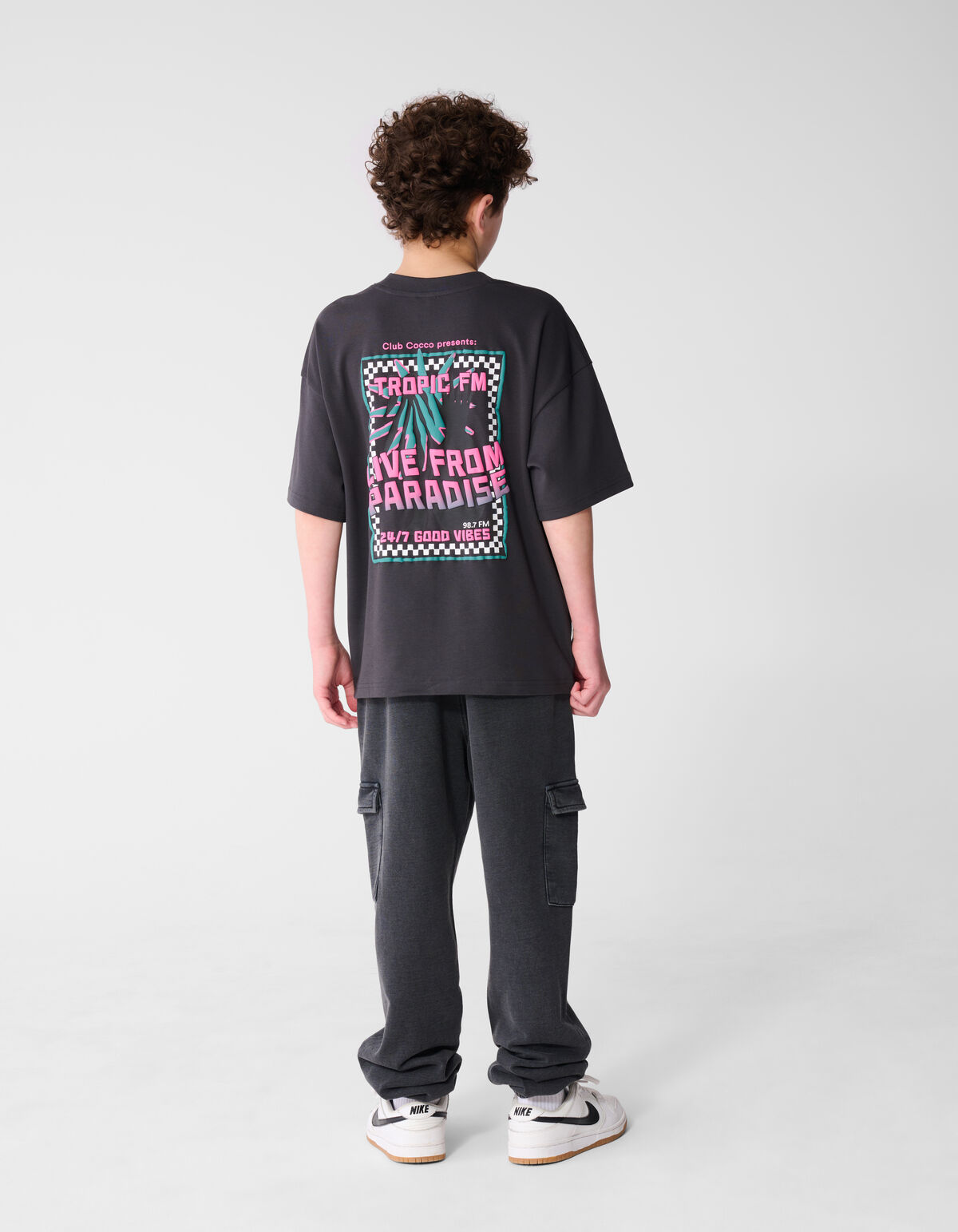 Loose Fit Cargo Broek Donkergrijs SHOEBY BOYS