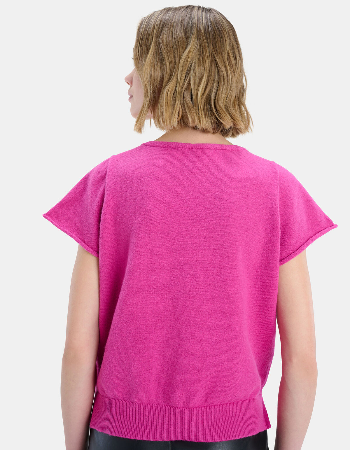 Gebreide V-hals Top Roze EKSEPT