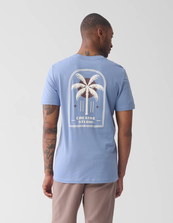 Urban Artwork T-shirt Lichtblauw SHOEBY MEN