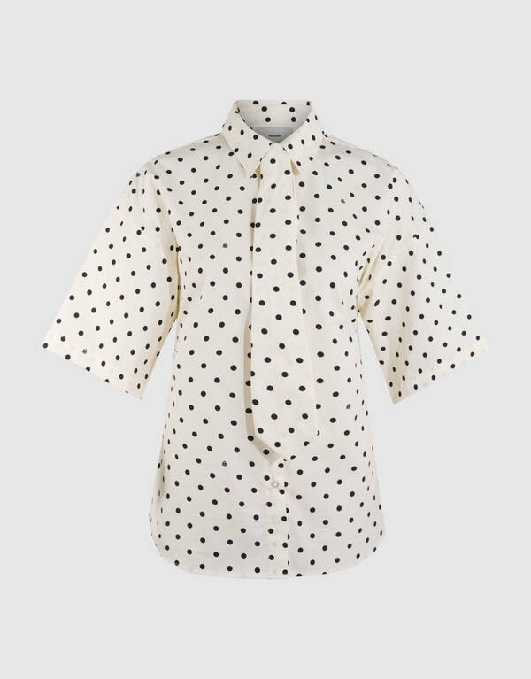 Polkadot Stropdas Blouse Zwart/Wit SHOEBY WOMEN