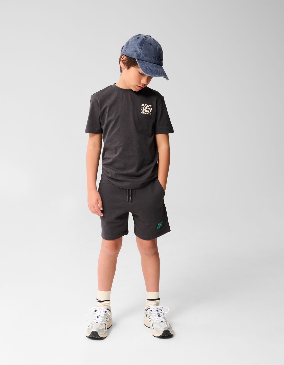 Paradise Artwork T-shirt Donkergrijs SHOEBY BOYS