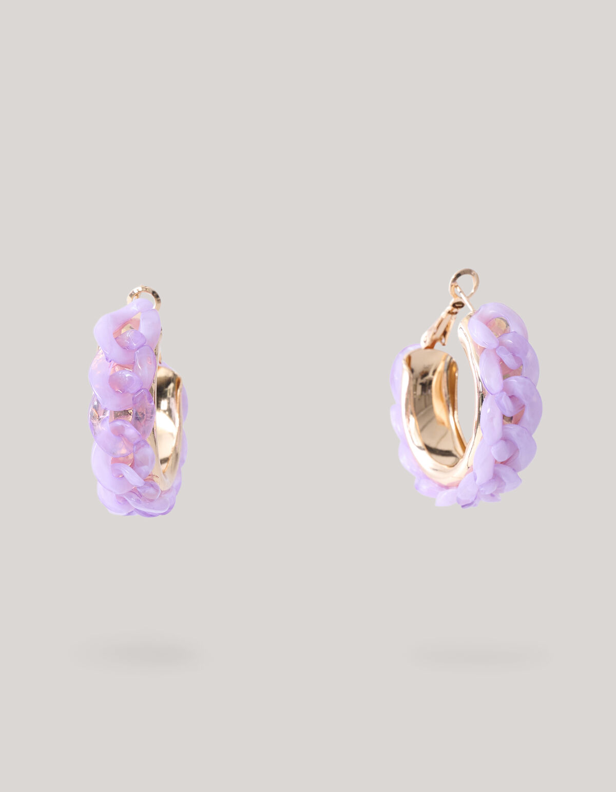 Chain Hoop Oorbellen Paars SHOEBY ACCESSOIRES