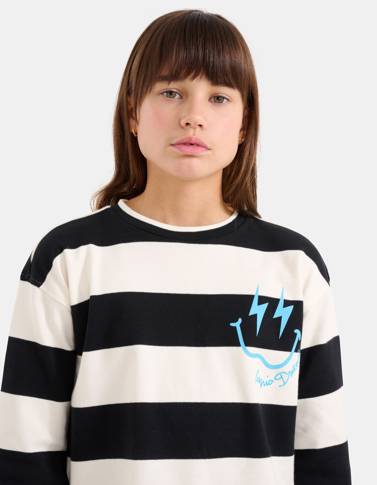 Gestreepte Longsleeve Zwart/Wit SHOEBY GIRLS