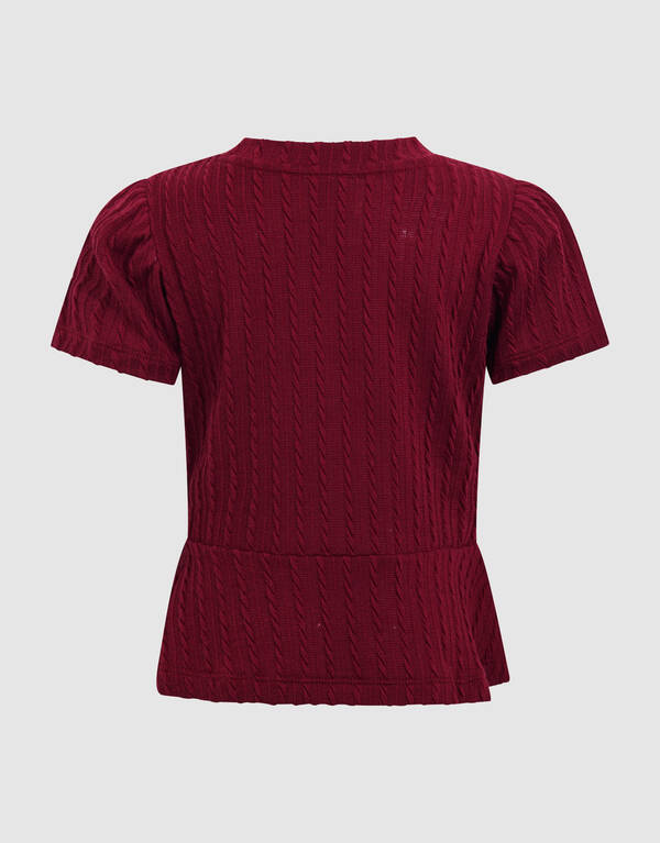 Peplum Top Donkerrood SHOEBY GIRLS