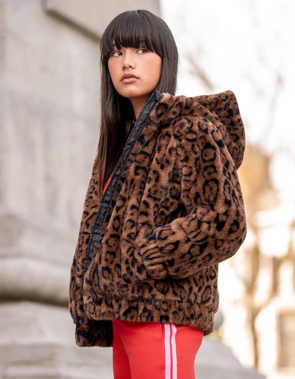 Fur Leopard Jas Bruin SHOEBY GIRLS