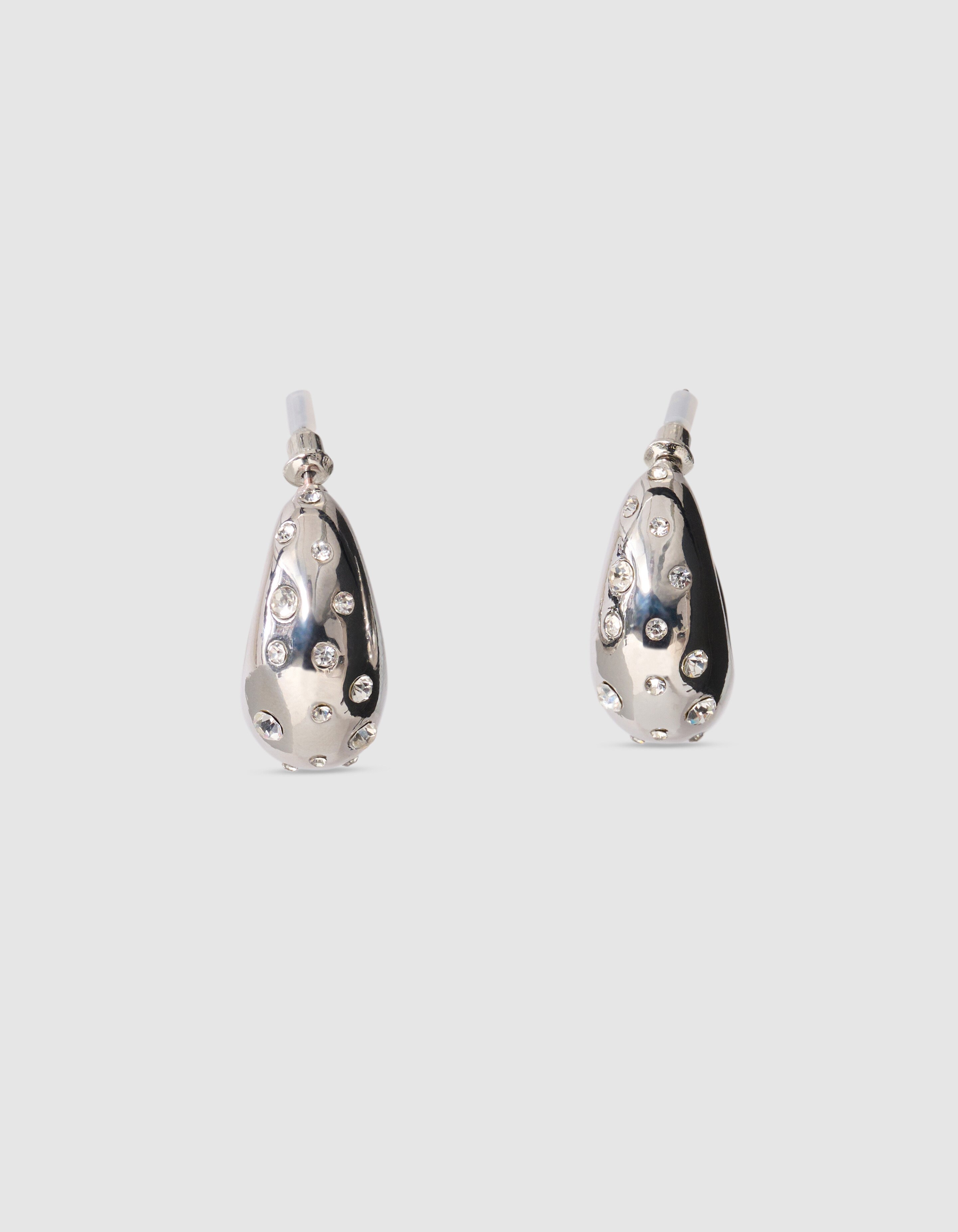 Strass Small Hoop Oorbellen Zilver SHOEBY ACCESSOIRES
