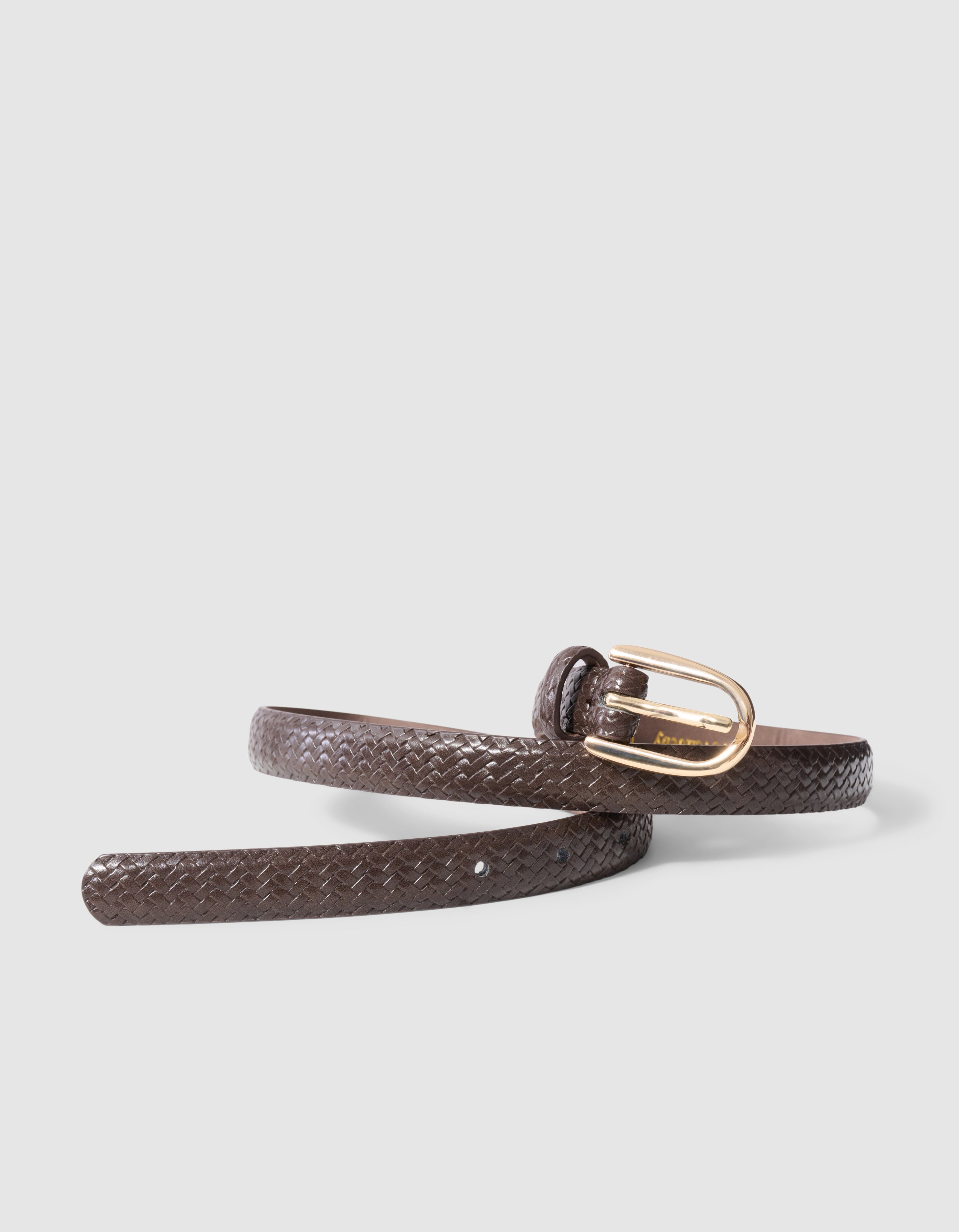 Small Braided Riem Bruin SHOEBY ACCESSOIRES