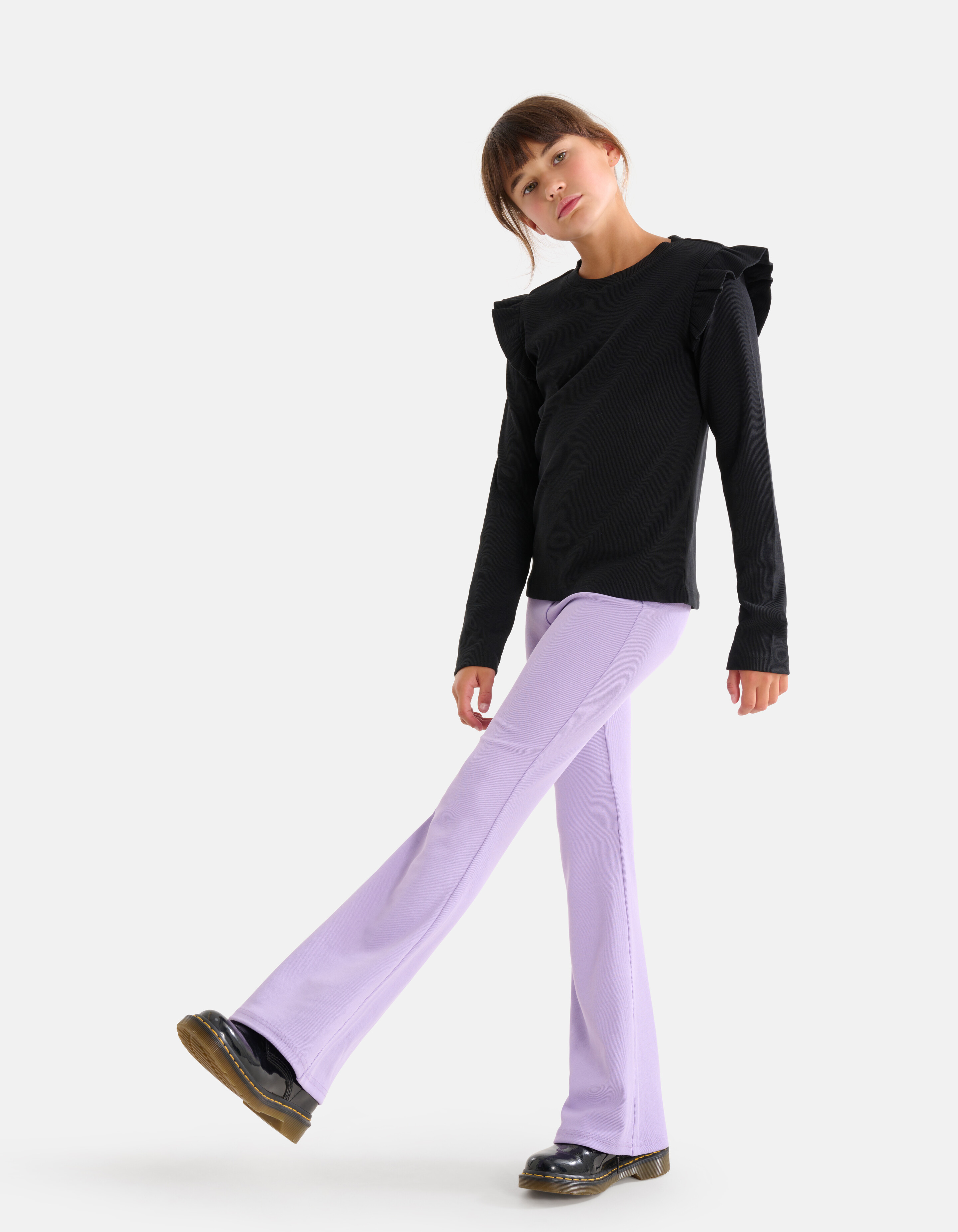 Rib Flared Legging Paars SHOEBY GIRLS