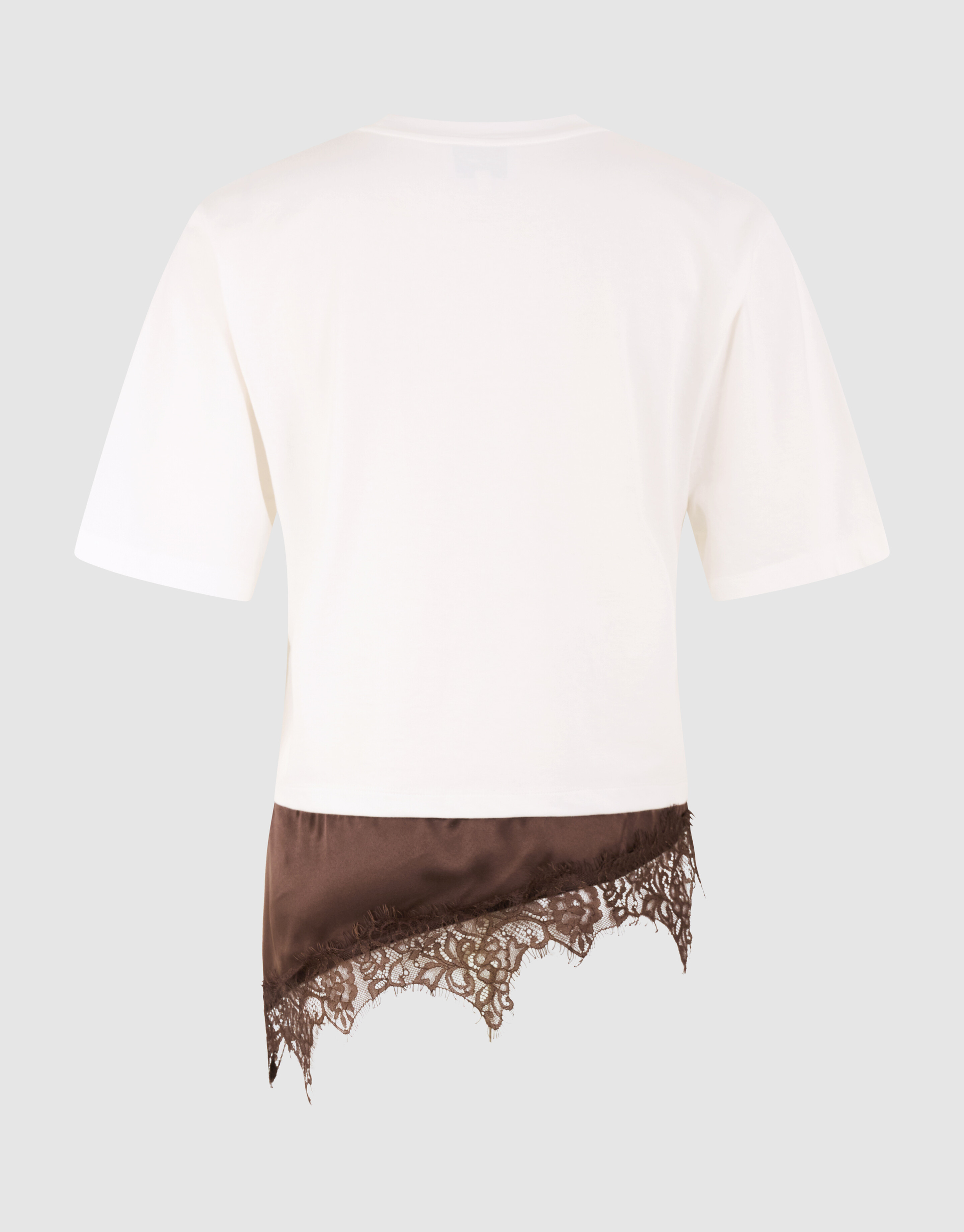 Kanten Satijnen T-shirt Wit SHOEBY WOMEN