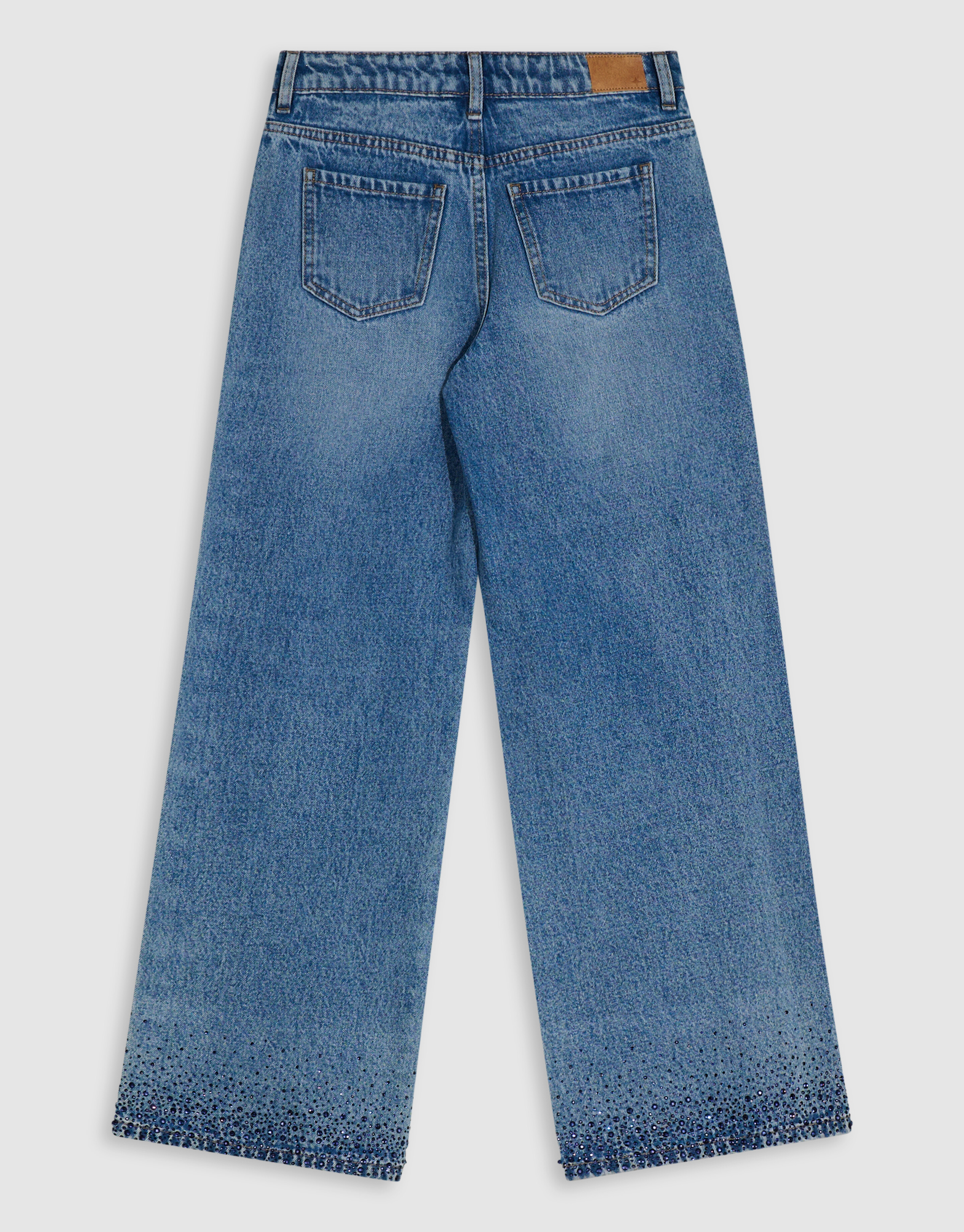 Blue Strass Ultra Wide Leg Fit Jeans Lichtblauw SHOEBY GIRLS
