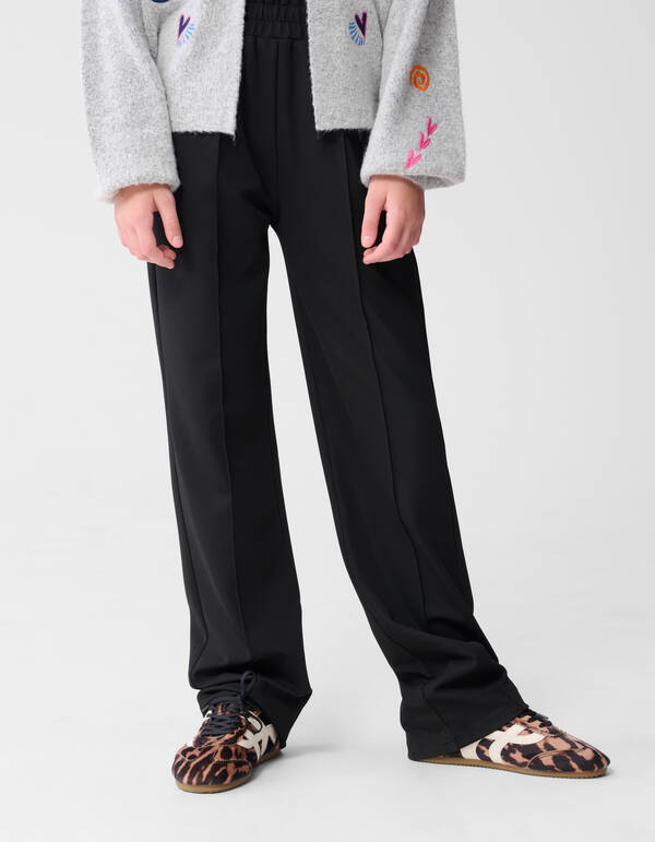 Basis Wide Leg Broek Zwart SHOEBY GIRLS