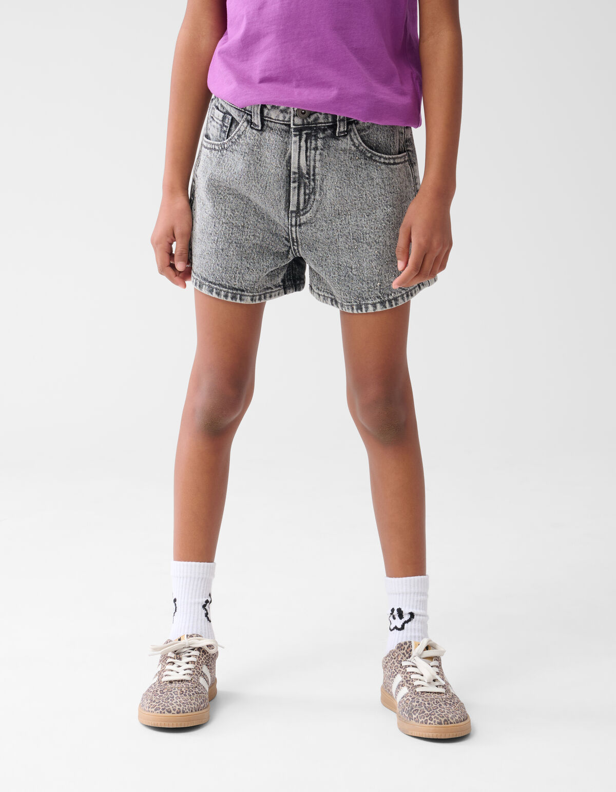 Strass Denim Short Grijs SHOEBY GIRLS