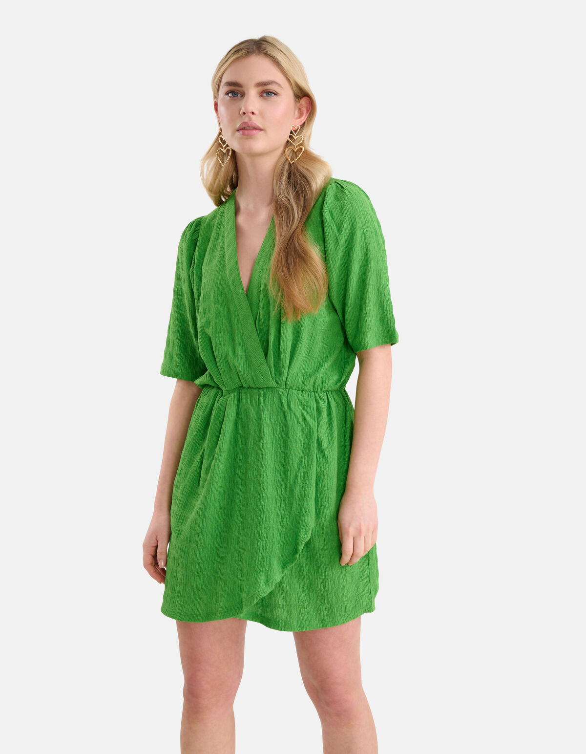 Crinkle Jurk Groen SHOEBY WOMEN