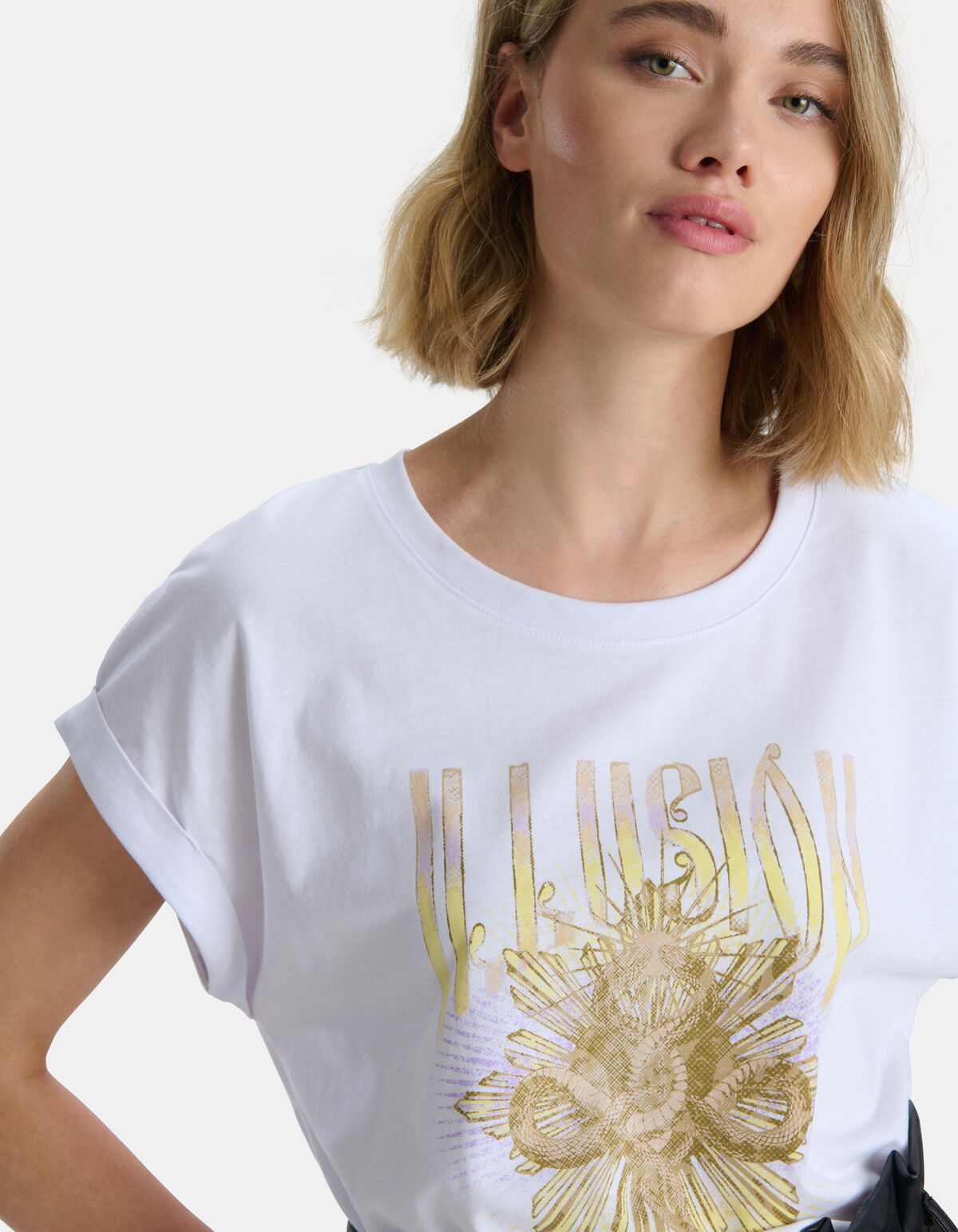 Illusion T-shirt Wit SHOEBY WOMEN