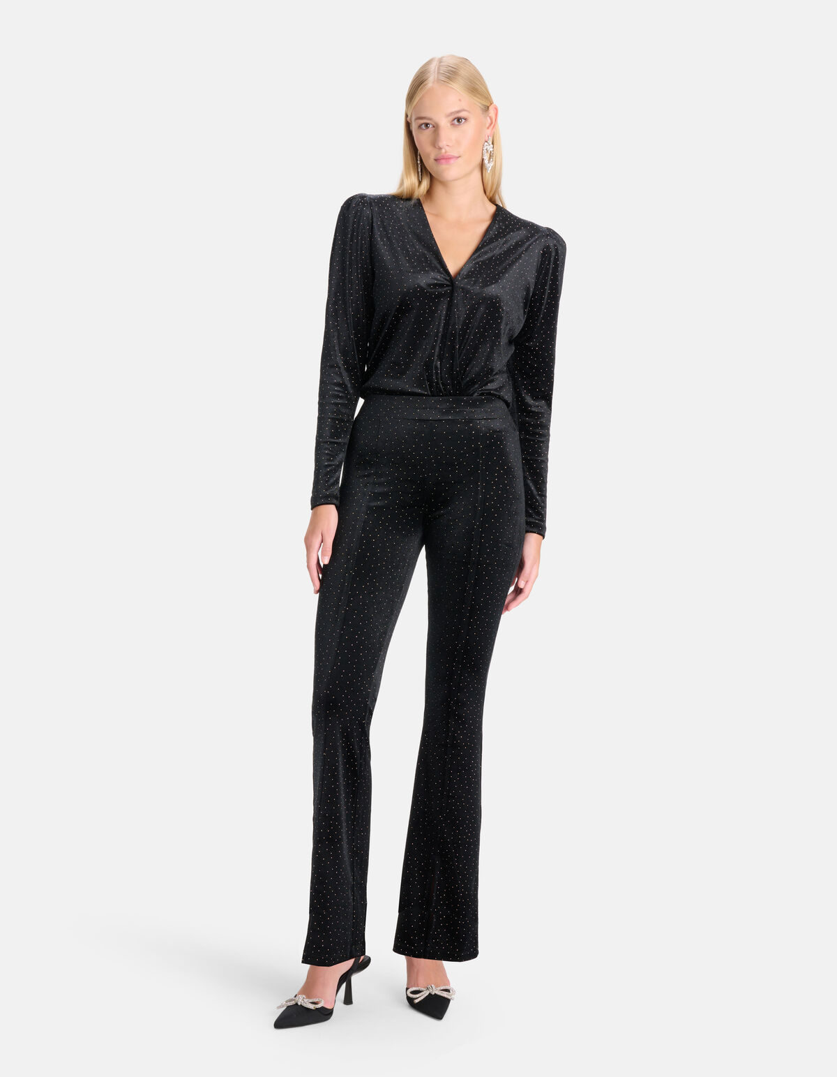 Velvet Flared Broek Zwart By Nicolette SHOEBY WOMEN
