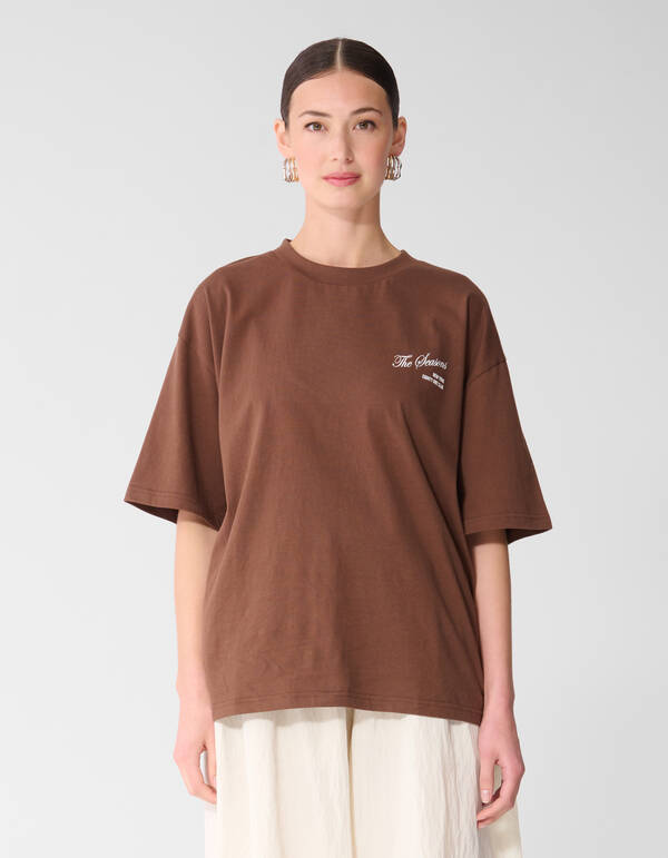 Seasons Artwork T-shirt Bruin SHOEBY WOMEN