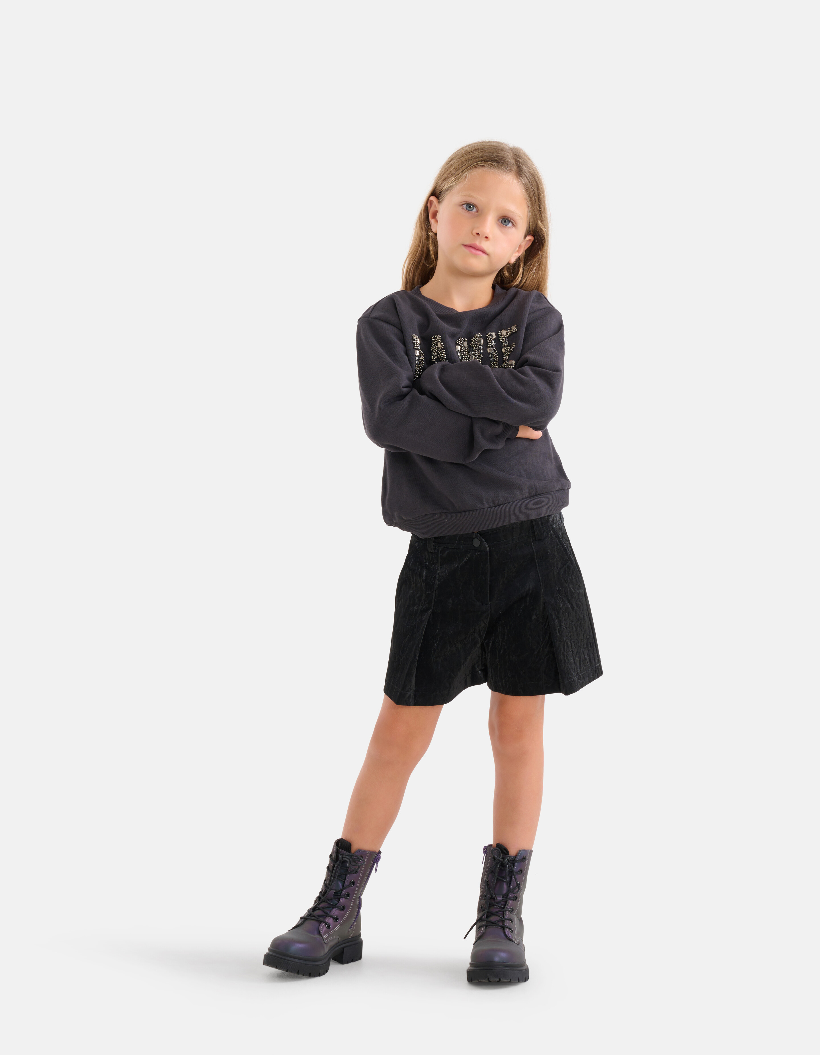 Studs Sweater Donkergrijs SHOEBY GIRLS