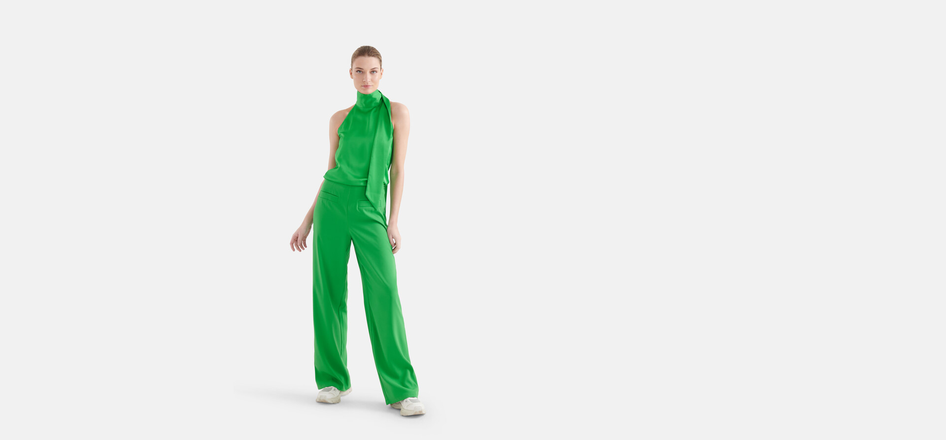 Wide Leg Pantalon Groen By Mieke SHOEBY WOMEN