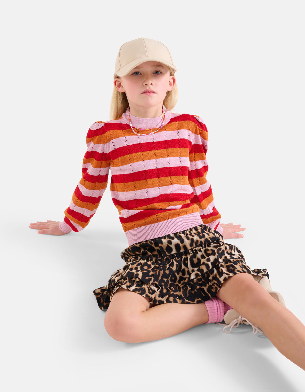 Gestreepte Glitter Trui Oranje SHOEBY GIRLS