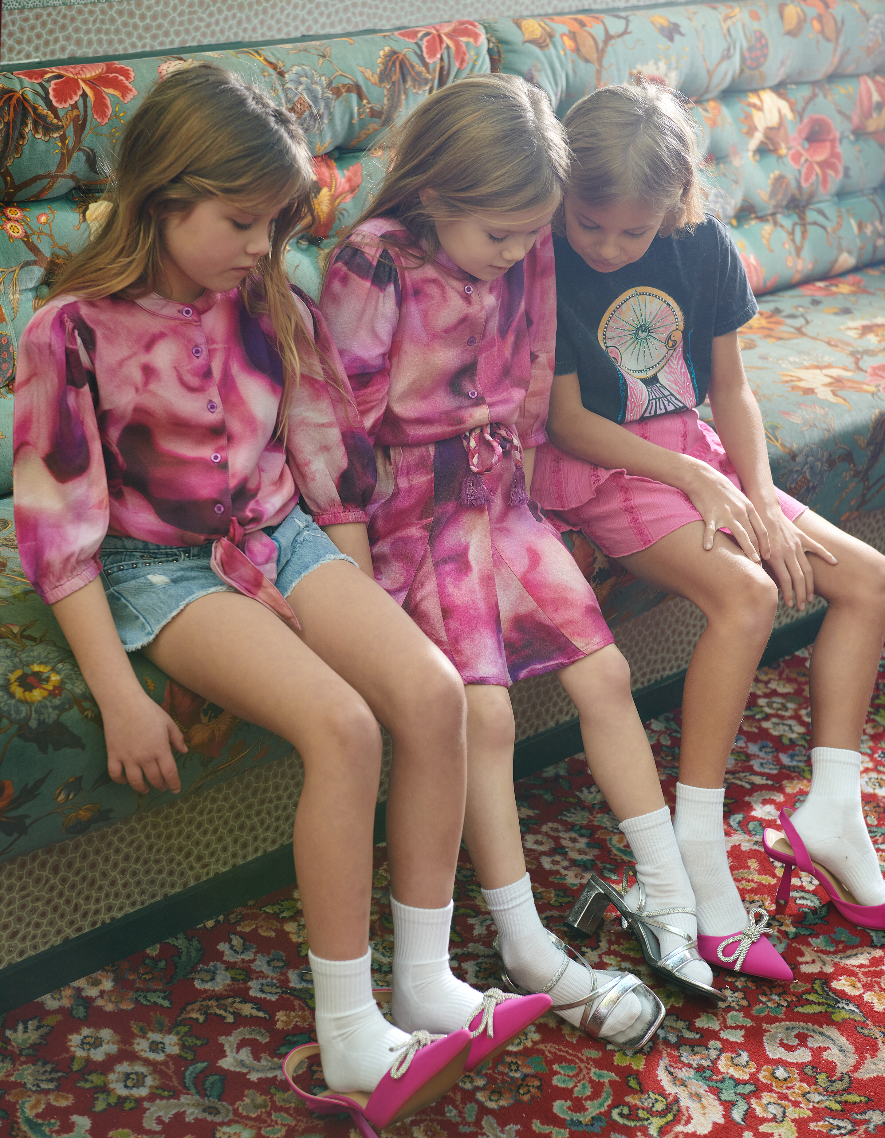 Tie Dye Print Blouse Roze SHOEBY GIRLS