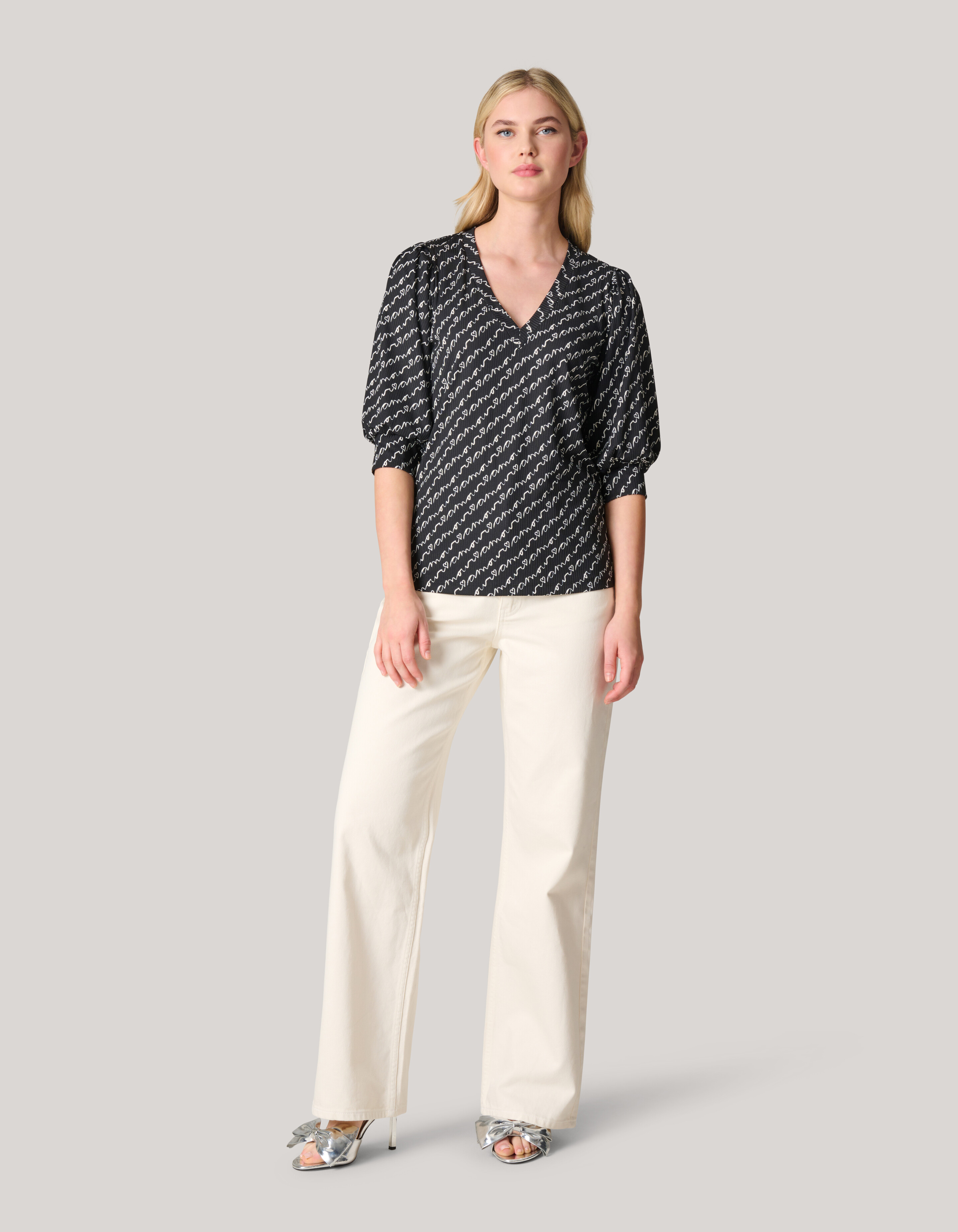 Rib Jersey Top Zwart SHOEBY WOMEN