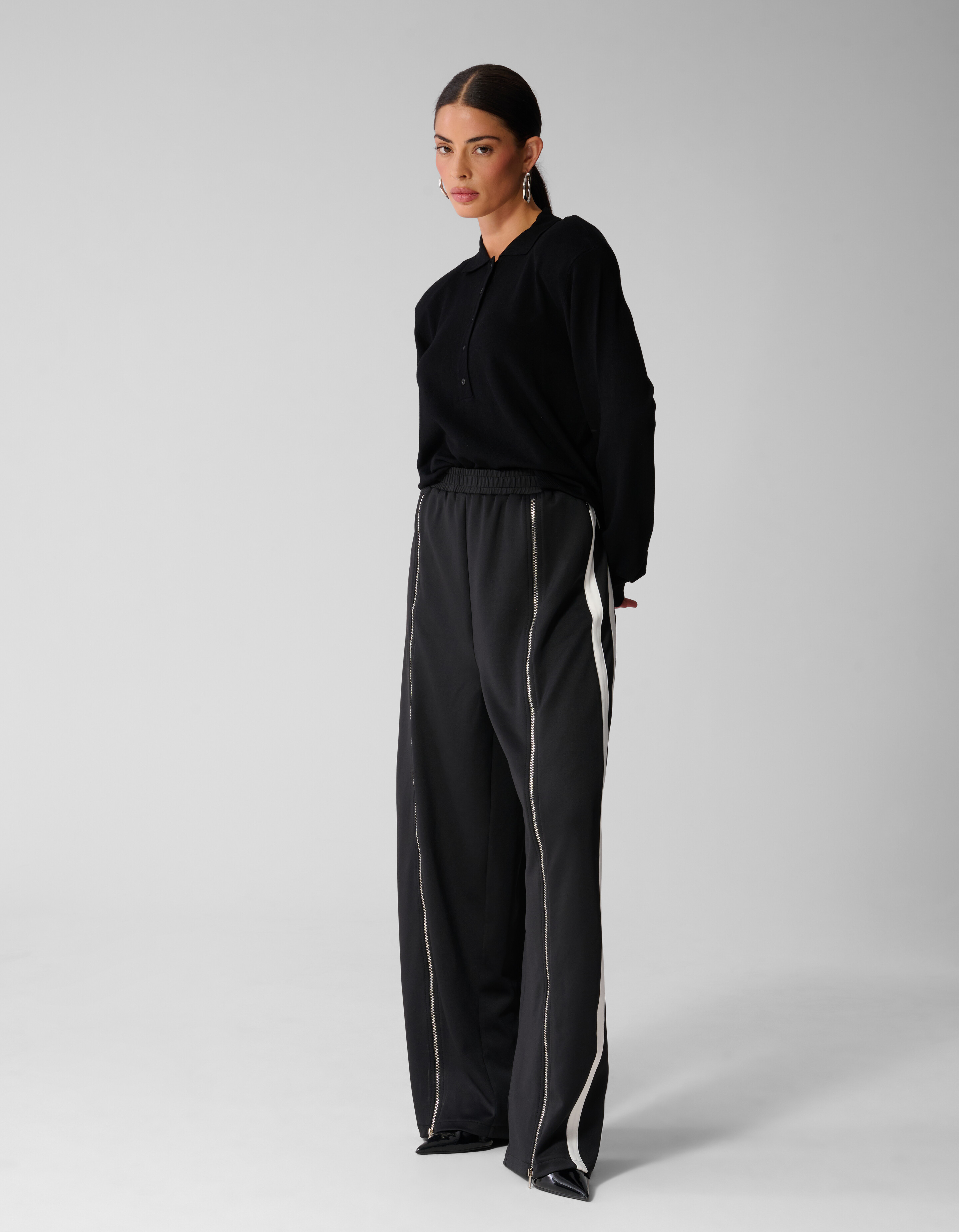 Front Zipper Barrel Fit Broek Zwart SHOEBY WOMEN