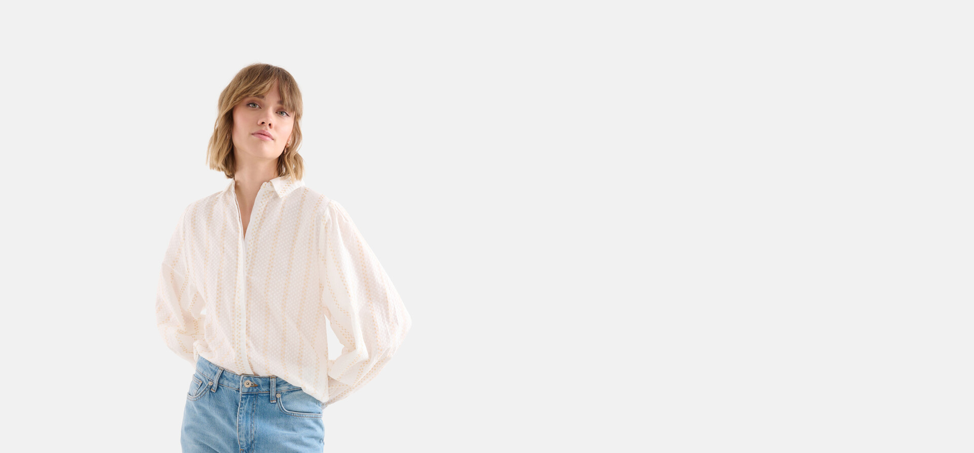 Lurex Blouse Gebroken Wit SHOEBY WOMEN